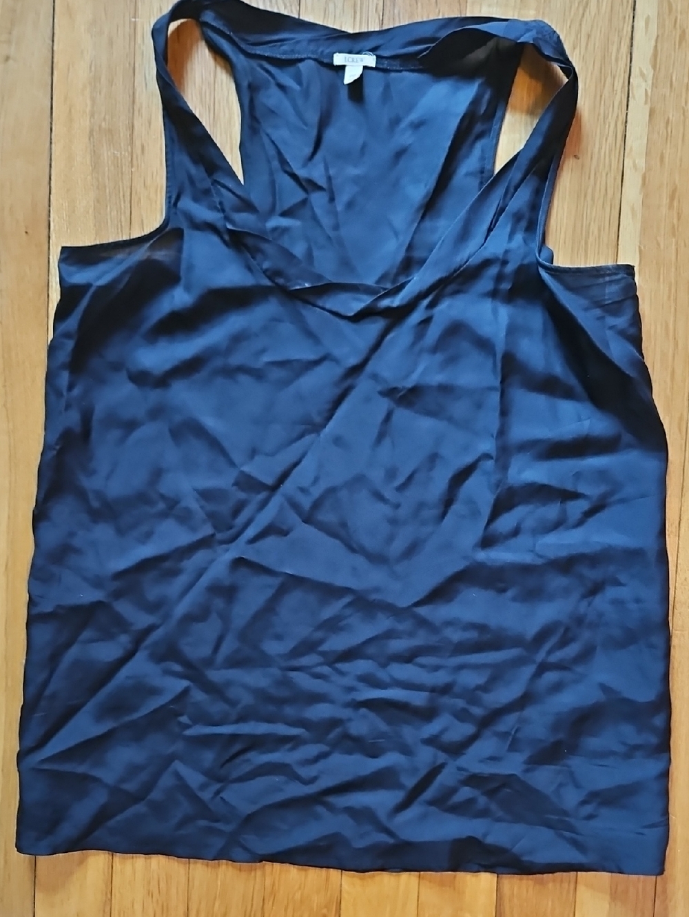 J. Crew Black Silk Racerback Shell